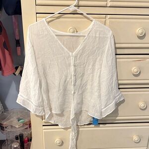White Button-Down Women's Top